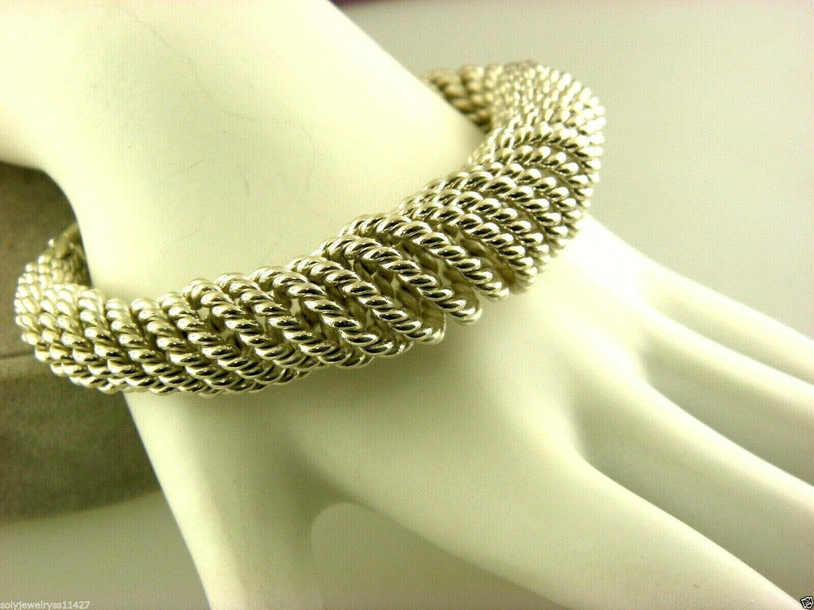 BOHEMIAN WIRED CABLE CUFF BANGLE IN STERLING SILV… - image 4