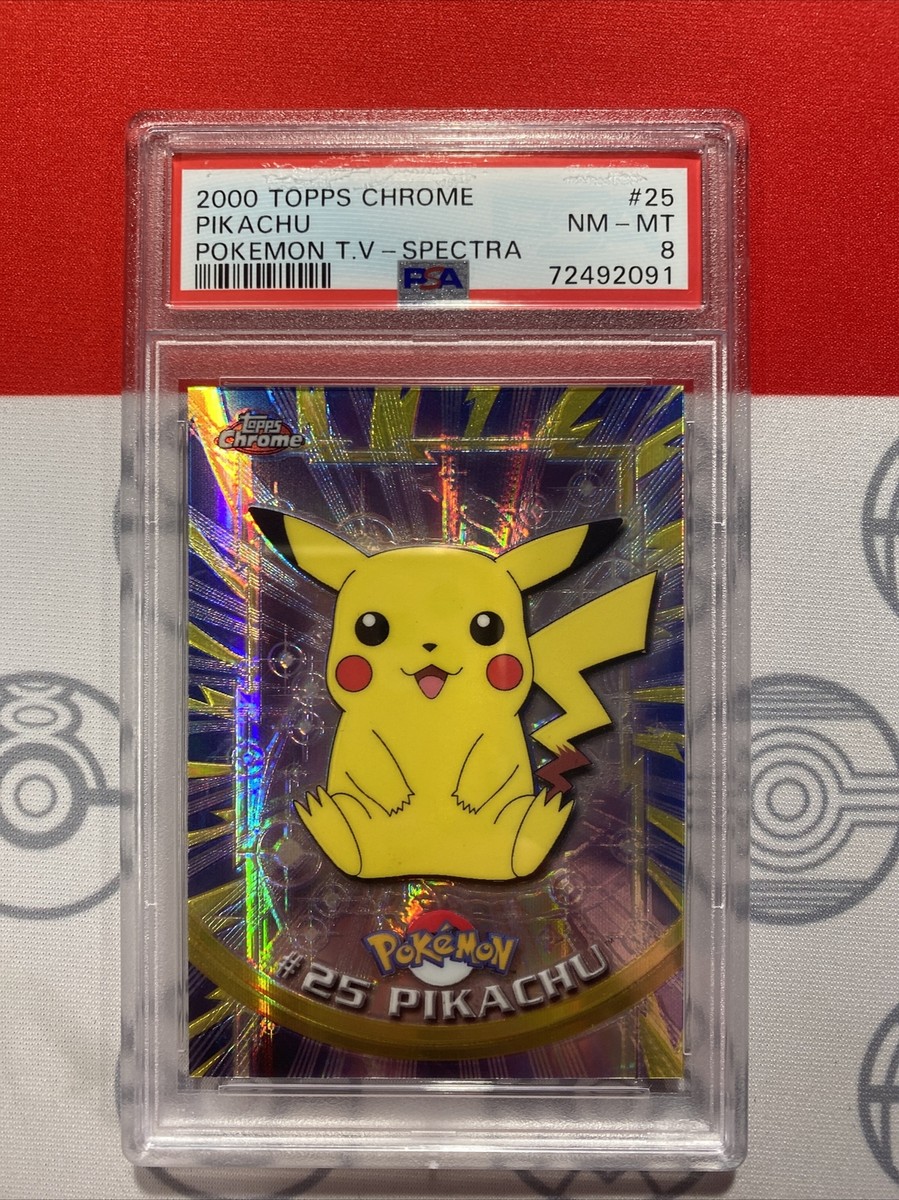 PSA 8 2000 Pokemon Topps Chrome Pikachu Spectra #25 🔥 2091 PSA 8 2000 Pokemon Topps Chrome Pikachu Spectra #25 🔥 2091