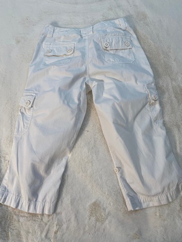 Eddie Bauer 10P Cotton Crop/Capri Pants Whie - Picture 3 of 5