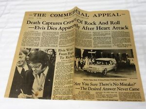 Elvis August 1977 Commercial Memphis Death Newspaper SHIPS FROM MEMPHIS