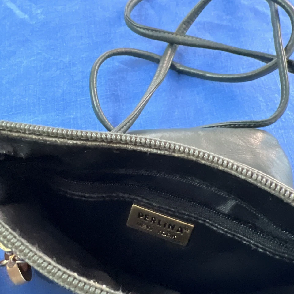 Perlina New York  crossbody leather purse Dark Green - Image 4 of 4