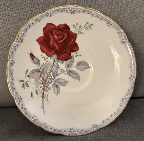 Vintage ROYAL STAFFORD Footed Teacup and Saucer ROSES TO REMEMBER 6 Available - Picture 4 of 5