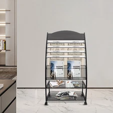 Free Standing Magazine Rack Literature Display Stand Brochure Storage Holder
