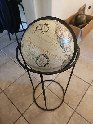 Vintage Mid Century Modern  Floor Replogle Globe World Map World  Standing 35'' 
