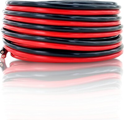GS Power 100% Copper 10 AWG (American Wire Gauge) OFC Wire. 25 FT Red & 25 FT Bl