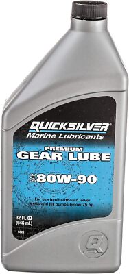 Quicksilver 80W-90 Premium Gear Lube Marine Engine Outboard Lower Unit 32 Ounce