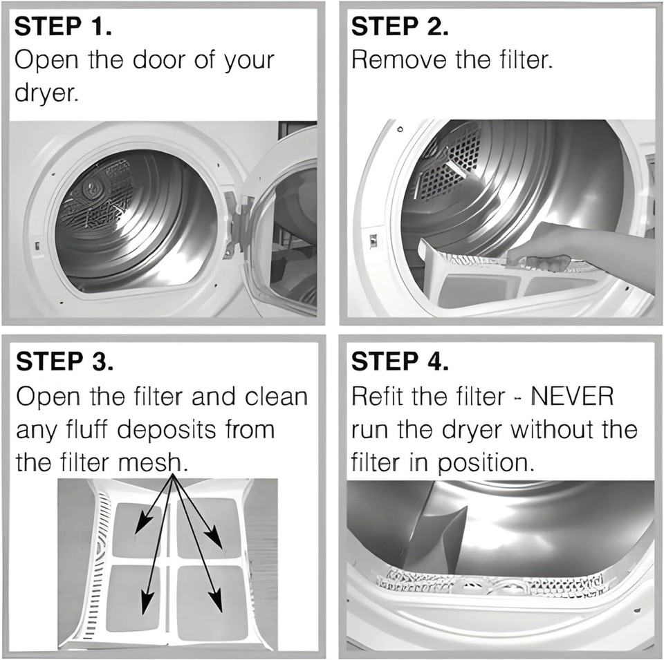 Tumble Dryer Lint Filter for HOTPOINT AQUARIUS C00286864 Fluff Cage