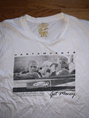 hastamuerte get money graphic short sleeve t-shirt white & black