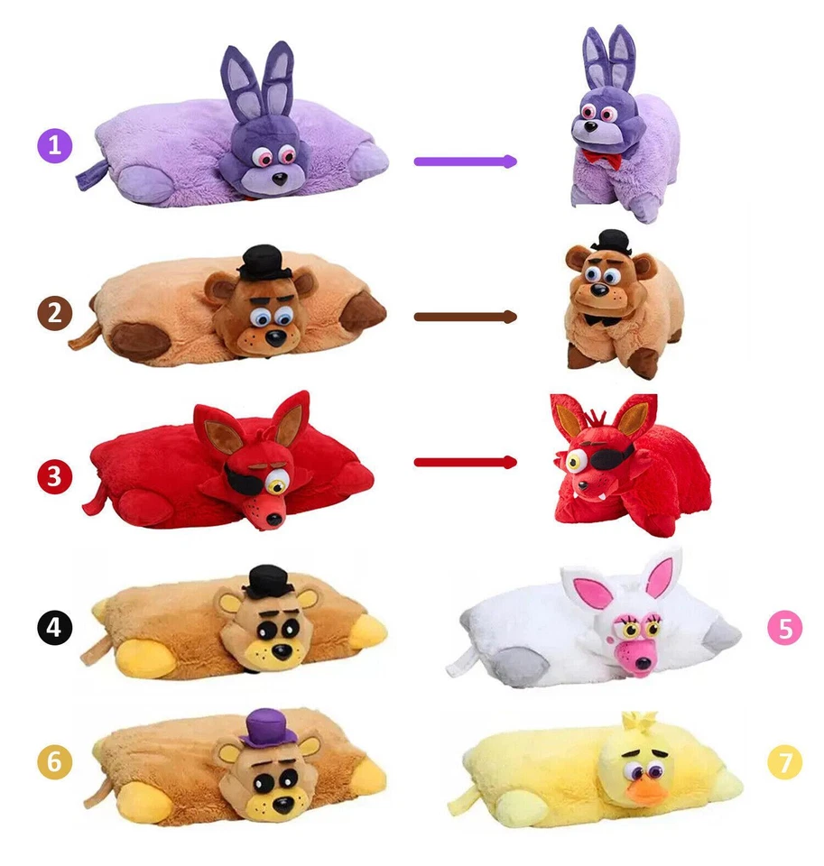 Almohada Fnaf Mangle Foxy Chica Bonnie Dorado Freddy Faz Cojín Peluche Juguete para Niños Foto 3 de 4