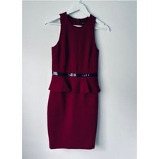 Armani exchange size 4 maroon or burgundy red peplum cocktail dress work 