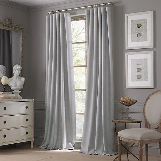 Valeron Estate Cotton Linen 54x95” Window Curtain Panel - Gray