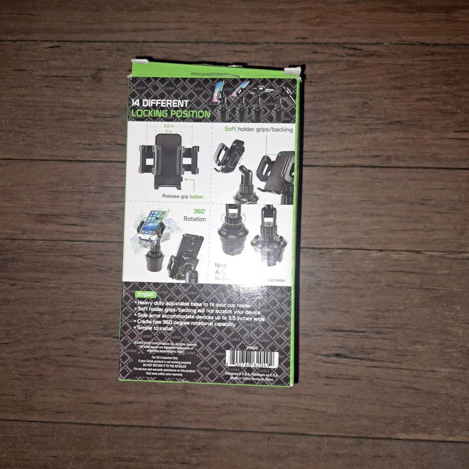Cellet PH600 Smartphone Cup Holder Mount-Holds a 3.5" cell phone.  Open box. - Image 2 of 3