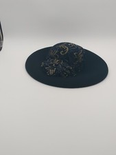 Michael Howard, Miss Bierner Vintage Blue Wool Hat With Floral Netting