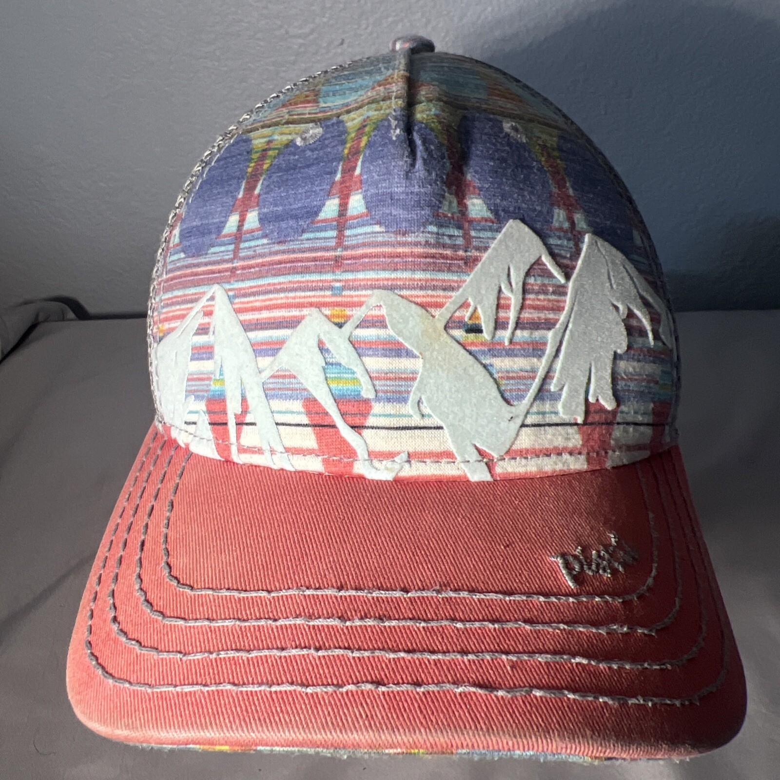 Pistil McKinley Women's Trucker Hat Cap Mountains Multi Color Mesh Snapback