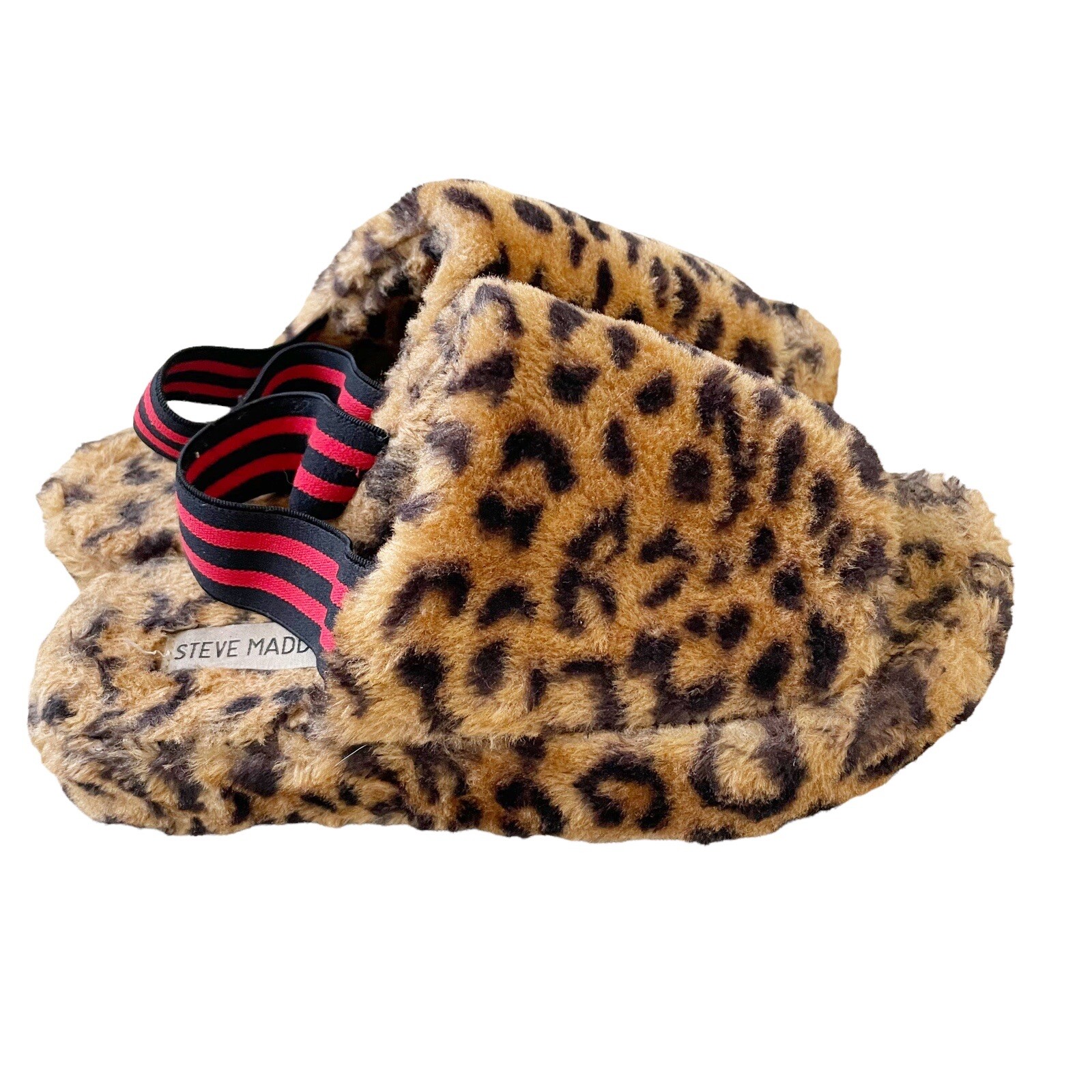 Steve Madden Leopard Print Fuzz Slipper 