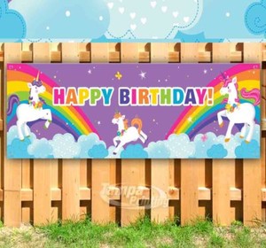 HAPPY BIRTHDAY UNICORN Advertising Vinyl Banner Flag Sign Many Sizes | eBay