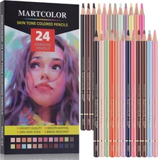 24 Colors Skin Tone Colored Pencils for Portraits and Skintone Artists Oil Color