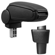 Armlehne Mittelarmlehne MAL Leder Bezug für Hyundai i10 II ab 2014- Schwarz