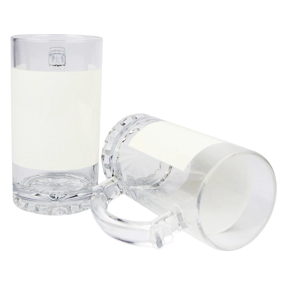 24 шт. 16 унций прозрачные стеклянные заготовки для сублимации кружка для пива с белой нашивкой - Изображение 4 из 4