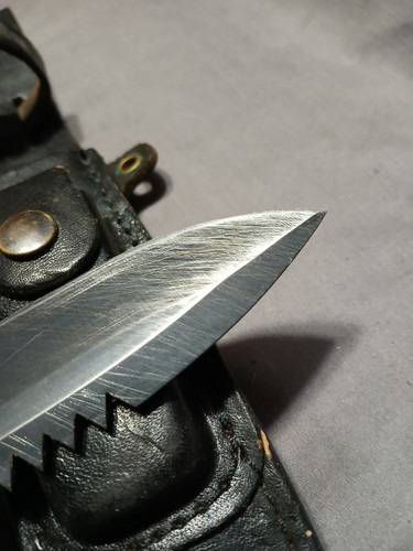 Vintage Explorer Wilderness Survival Knife W/Leather Sheath Compass in handle - Picture 9 of 24
