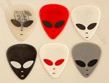 EBE -Alien Guitar Picks-Rare colors-Lot of 6 picks-All in HEAVY Gauge-Unused-NOS