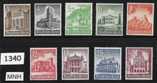#1340   MNH Stamp set ScB177-B185  1940 Germany  Third Reich  Winter relief fund