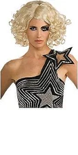 NEW LADY GAGA Curly Hair Blonde Wig Officially  Licensed Costume Adult