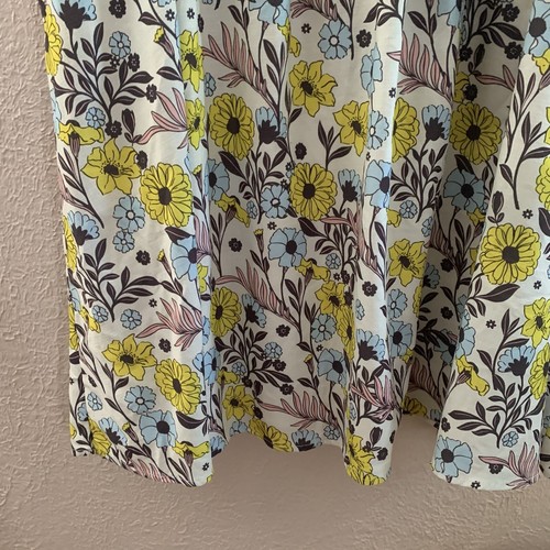 Modcloth Retro Mod Yellow Floral Knee Length Skirt Plus Size 2X - Picture 3 of 6