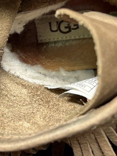 UGG GRÖSSE 8,5 ALEXIA BRAUN NUBUKLEDER FRANSEN NIETEN MOKASSIN STIEFELETTEN - Bild 8 von 10