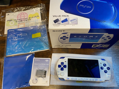 PSP 3000 VALUE PACK Console White Blue Japan Tested W/Box, 2GB