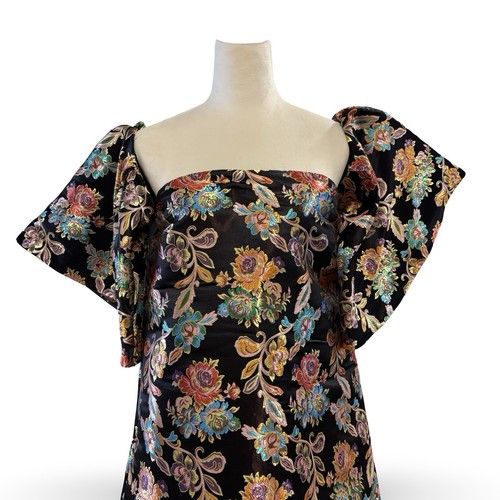 NWT ASOS Oriental Statement Puff Sleeve Off The Shoulder Embroidered Mini Dress - Picture 2 of 9