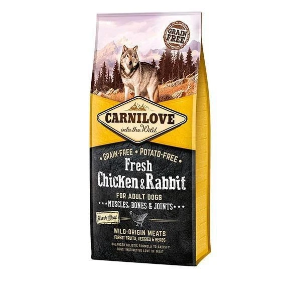 Carnilove Fresh Chicken & Rabbit Dry Dog Food 1.5Kg Adult Dog Grain& Potato Free