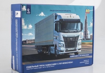 AVD Models 7070AVD KAMAZ-54901 Truck Tractor NEFAZ-93341 Trailer 1:43 Kit New