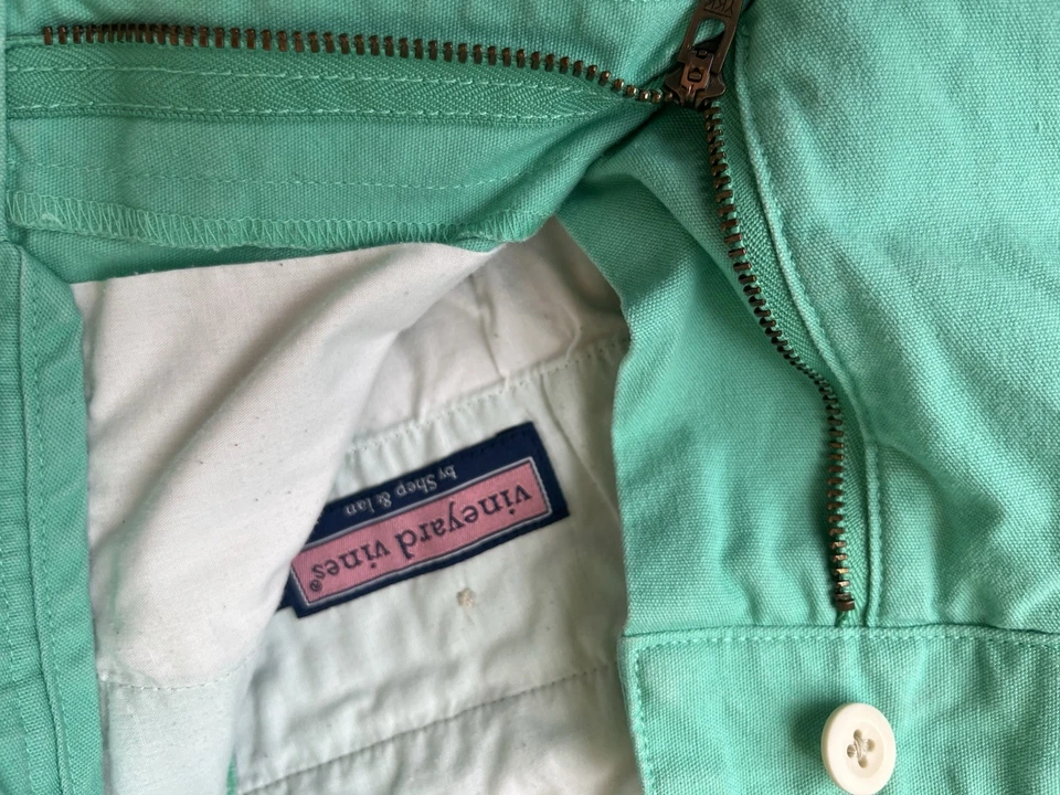 vineyard vines shorts LOT  OF 3 boy's 14 checkered pattern, Green and Lt Blue - Image 3 of 4