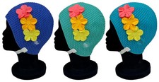 BLUE REEF Bubble Paris Floral Ladies 3 Flower Vintage Classic Retro Swim Hat