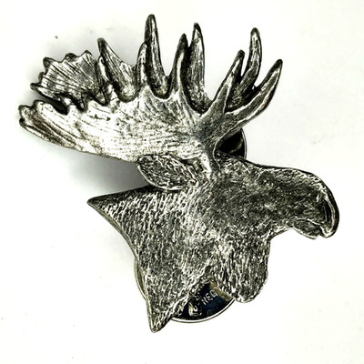 GG Harris Pewter Moose Lapel Pin - George G Harris