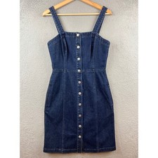 AG Adriano Goldschmied Denim Button Front Denim Dress Dark Wash Size M