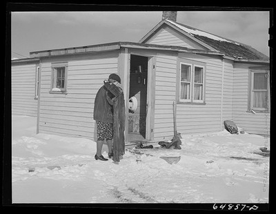 Adams County North Dakota Mrs. Lee Johnson Frozen Overalls 1942 Winter