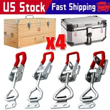 4Pcs Heavy Duty Steel Toggle Latch Catches Adjustable Lock Clamp For Boxes Case