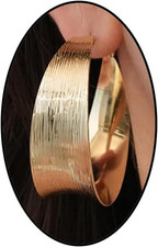 Chunky Gold Wide Band Hoop Earrings for Women, Thick Big Circle round Statement