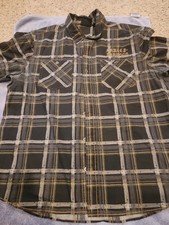 Harley Davidson Men's Shirt 2xl Garage Mechanic Shirt Short Sleeve Button Up