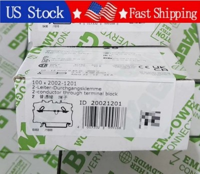 100PCS/BOX NEW WAGO 2002-1201 2-Conductor Terminal Block  Fast Delivery