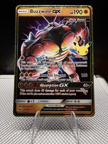 Pokemon TCG Buzzwole GX 57/111 ME: 30th Celebration Classic Collection Holo NM