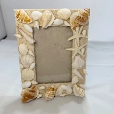 Kohl’s Real Seashell Photo Picture Frame Ornate Shells Sand for 4x6 photo
