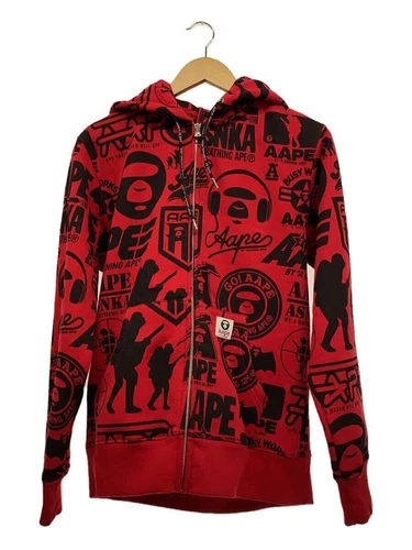 A BATHING APE (BAPE) Felpa con cappuccio zip AAPE BY A BATHING APE rossa L usata