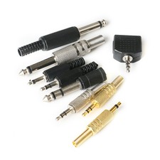 Conector de audio de 3,5 mm TRS macho metálico enchufe estéreo canal único/doble