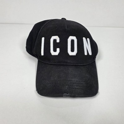 Dsquared2 Icon Baseball Cap Schwarz Verstellbares Logo Distressed Herren Mütze