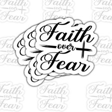3Pcs Faith Over Fear Sticker Religious Christian Jesus Inspirational Gifts Funny