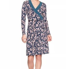 Banana Republic Dark Teal Floral Wrap Dress size SP