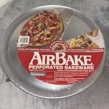 NOS-AIR BAKE PERFORATED BAKEWARE Pizza Pan 15.75” Round Aluminum Vented W/Holes